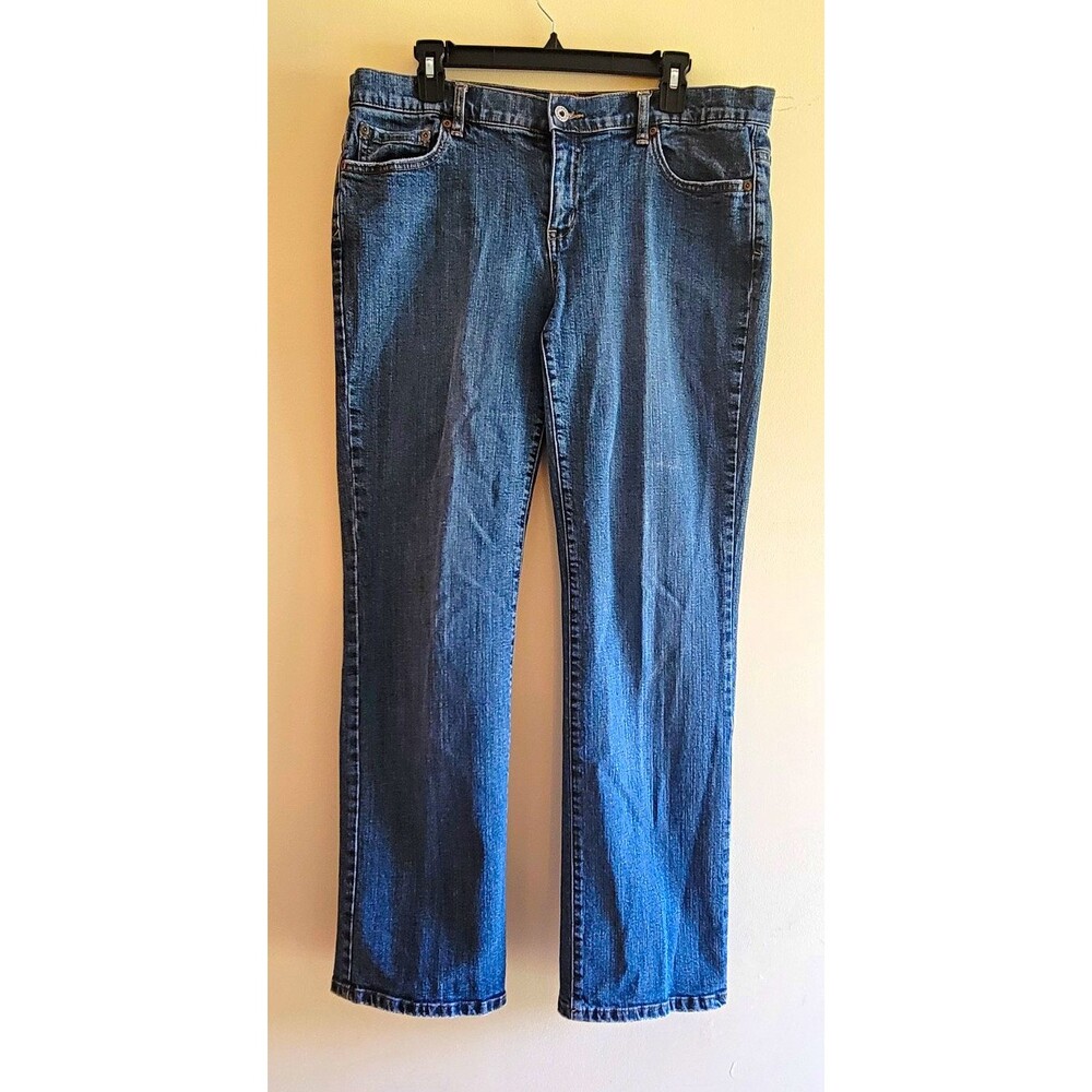 Axcess Stretch Blue Denim Jeans Straight Leg Medium Wash 5-Pocket Mid Rise